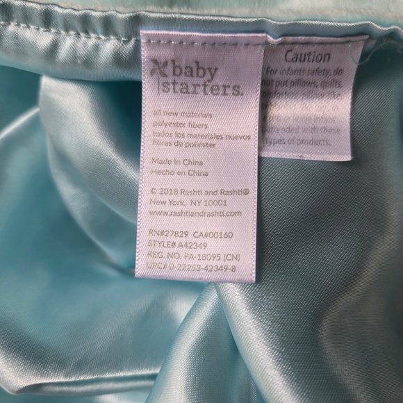 Baby Starters Teddy Bear Lovey Be Happy Blue Grey Security Blanket - Picture 11 of 14